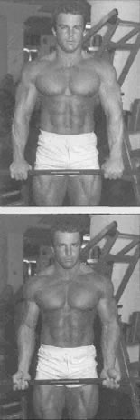 Пронированный хват (вверху) и супинированный хват.